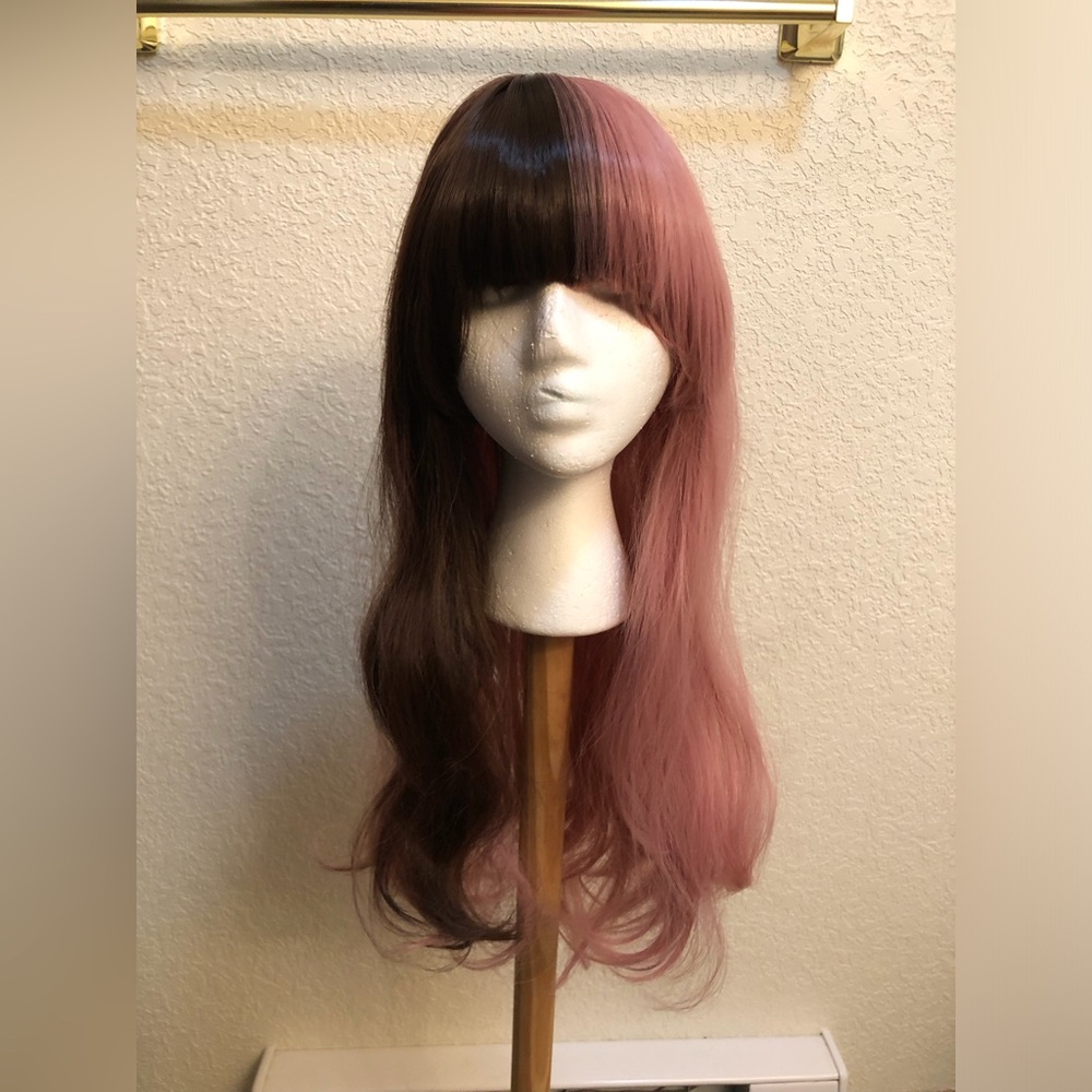 Pink and brown split dye Melanie Martinez inspired wig